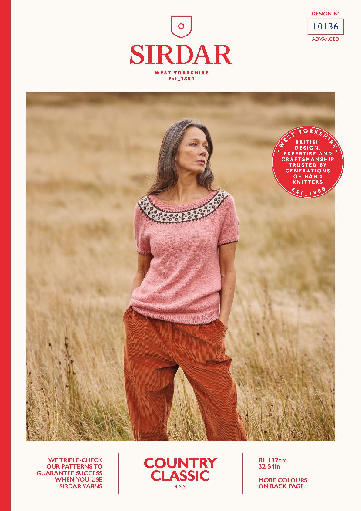 Sirdar Pattern 10136 - Yoke top-Country classic 4 ply - Product image