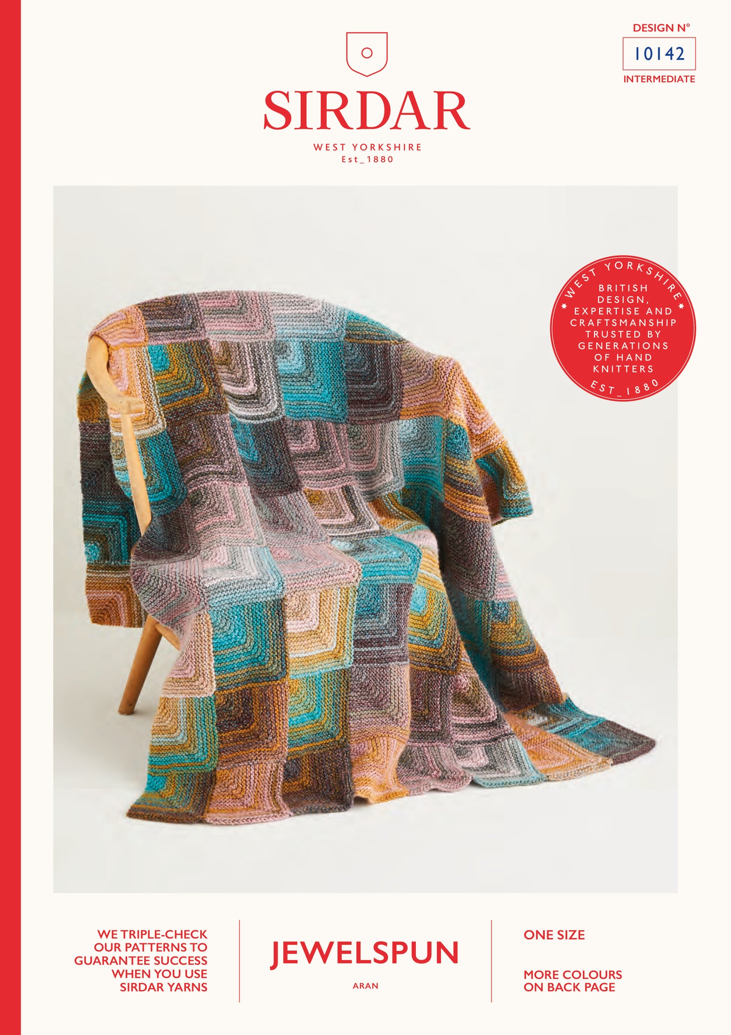 Sirdar Pattern 10142 - Knitted domino blanket-Sirdar Jewelspun - Product image