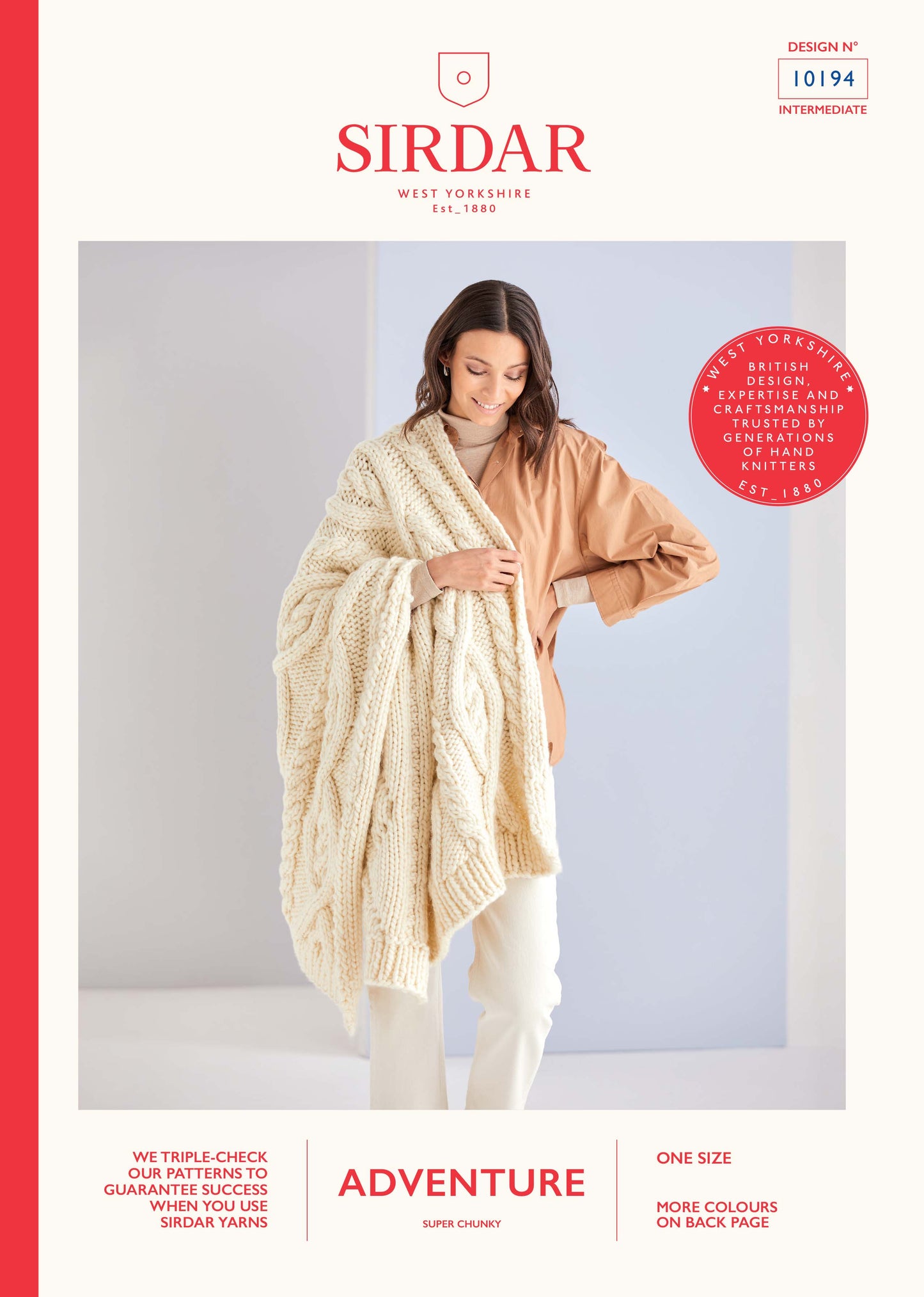 Sirdar Pattern 10194 - Cable knit blamket-Sirdar adventure - Product image