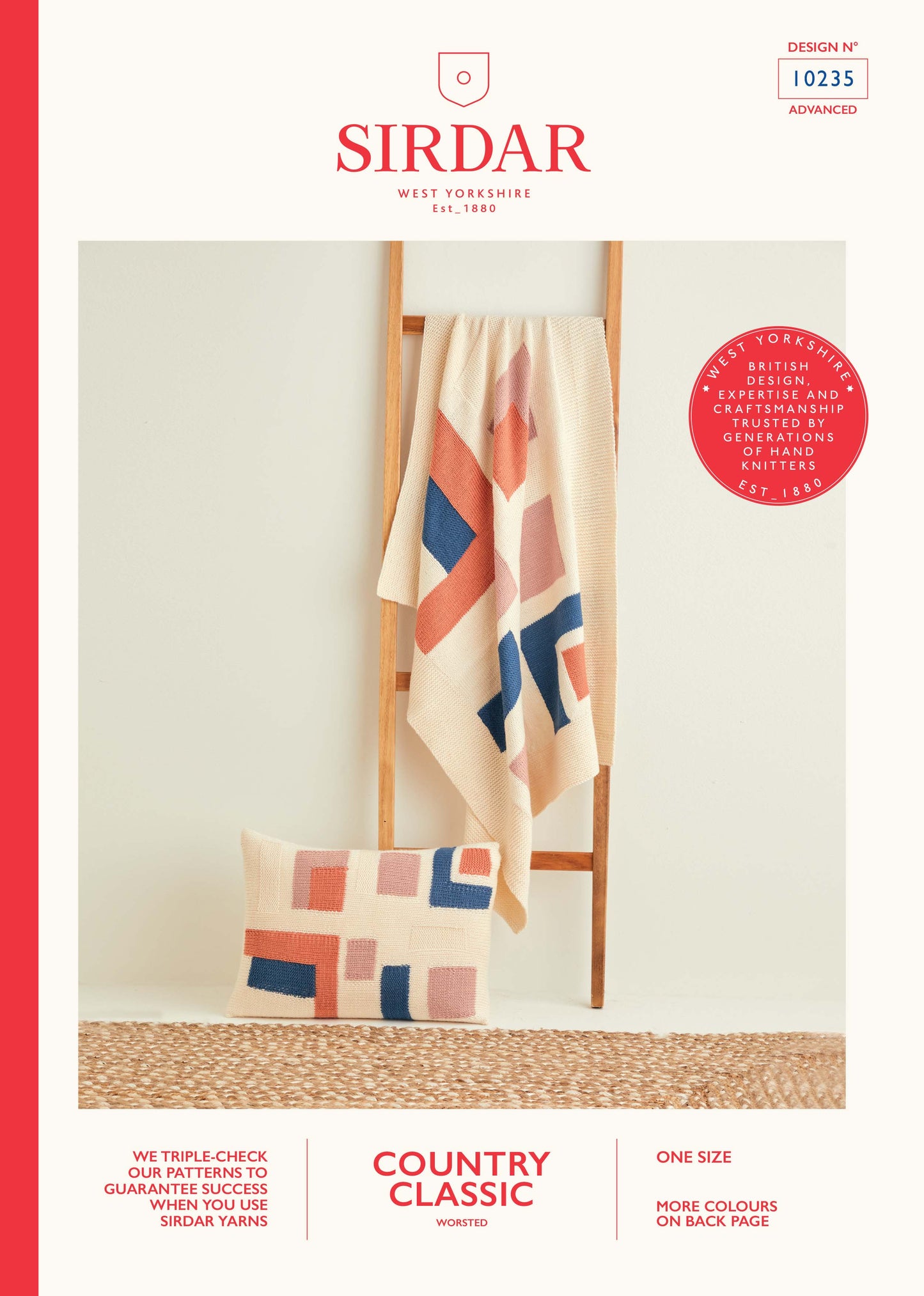 Sirdar Pattern 10235 - Geometric blanket & cushion-Sirdar Country Classic Worsted - Product image