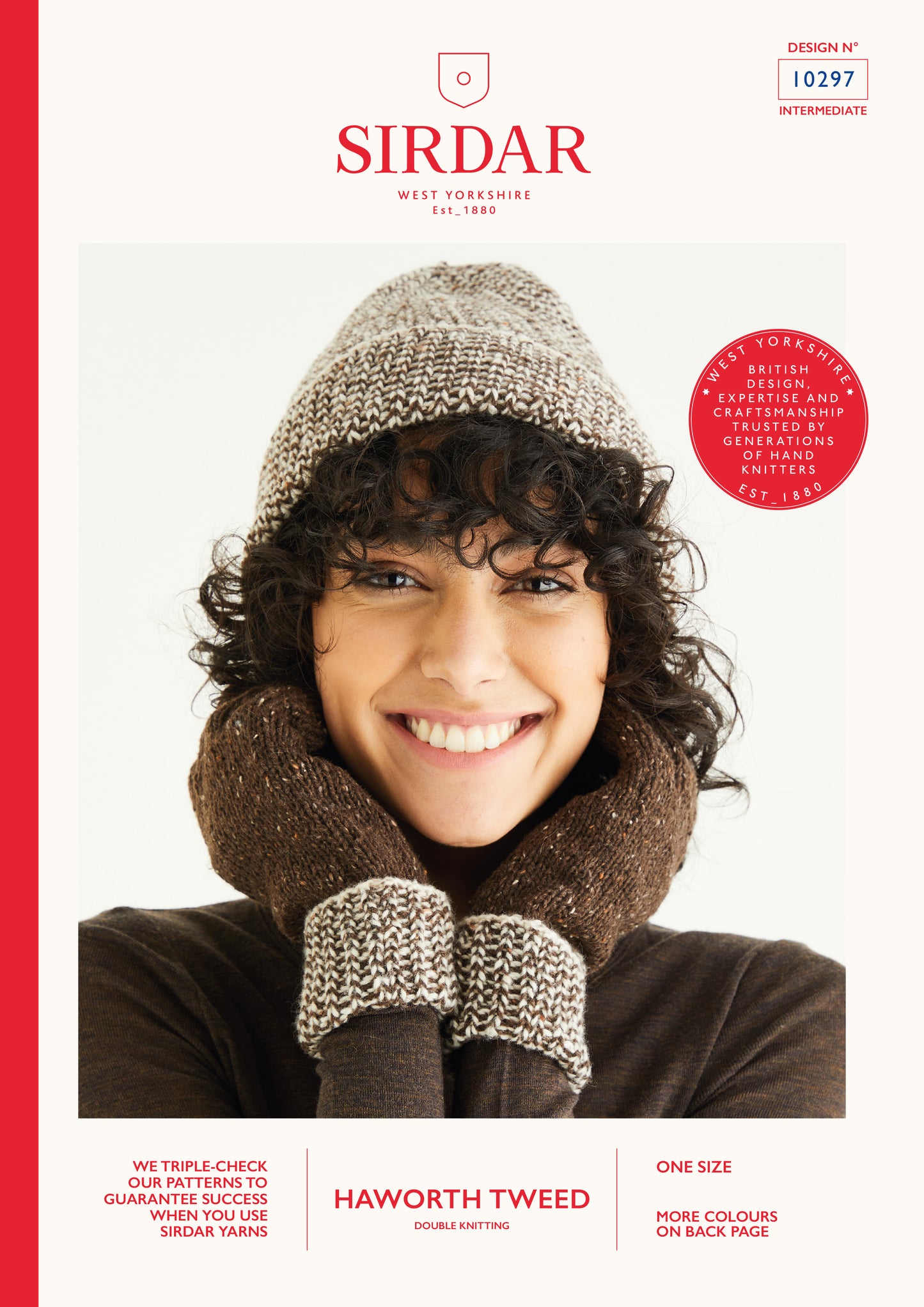 Sirdar Pattern 10297 - Contrast Hat & mittens-Sirdar haworth tweed DK - Product image