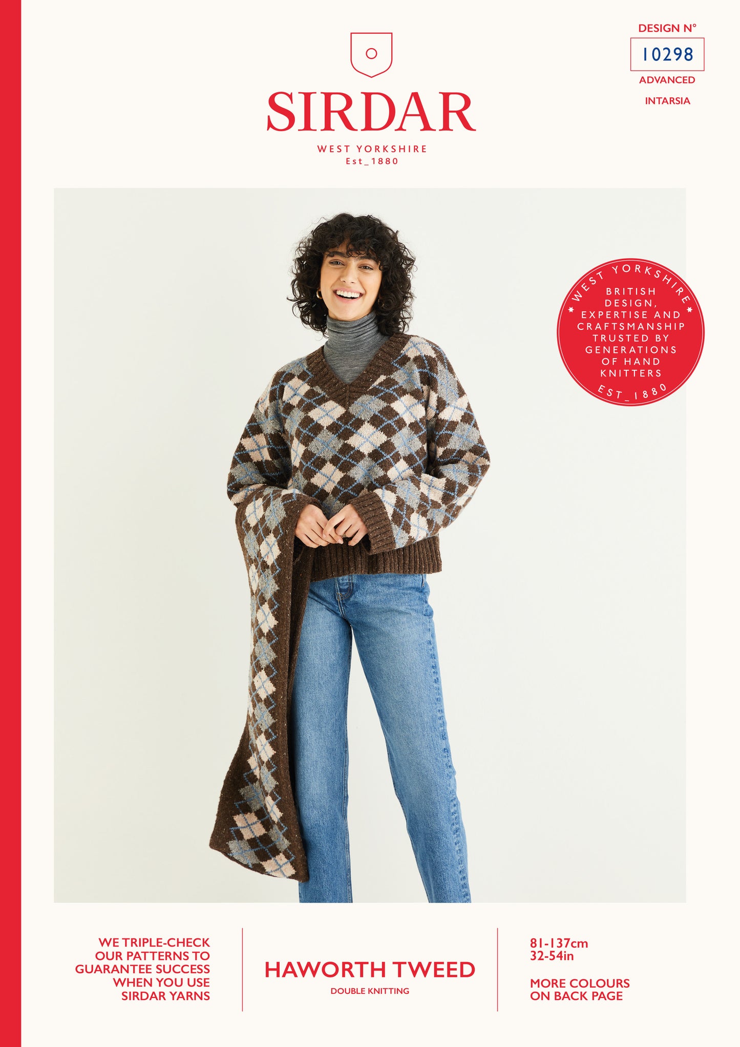 Sirdar Pattern 10298 - Argyle sweater & scarf-Haworth tweed DK - Product image