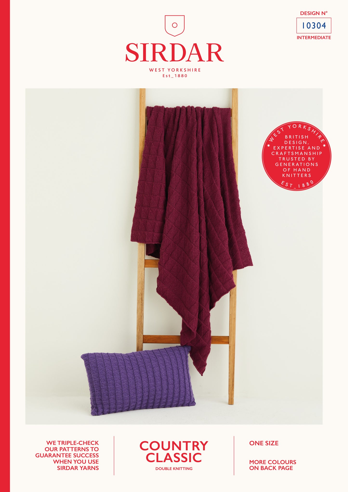 Sirdar Pattern 10304 - Colour pop blanket & cushion-Sirdar country classic DK - Product image