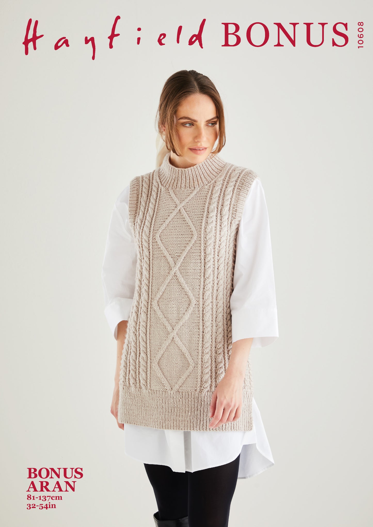 Sirdar Pattern 10608 - F236 Sleevless Cable Tunic - Product image