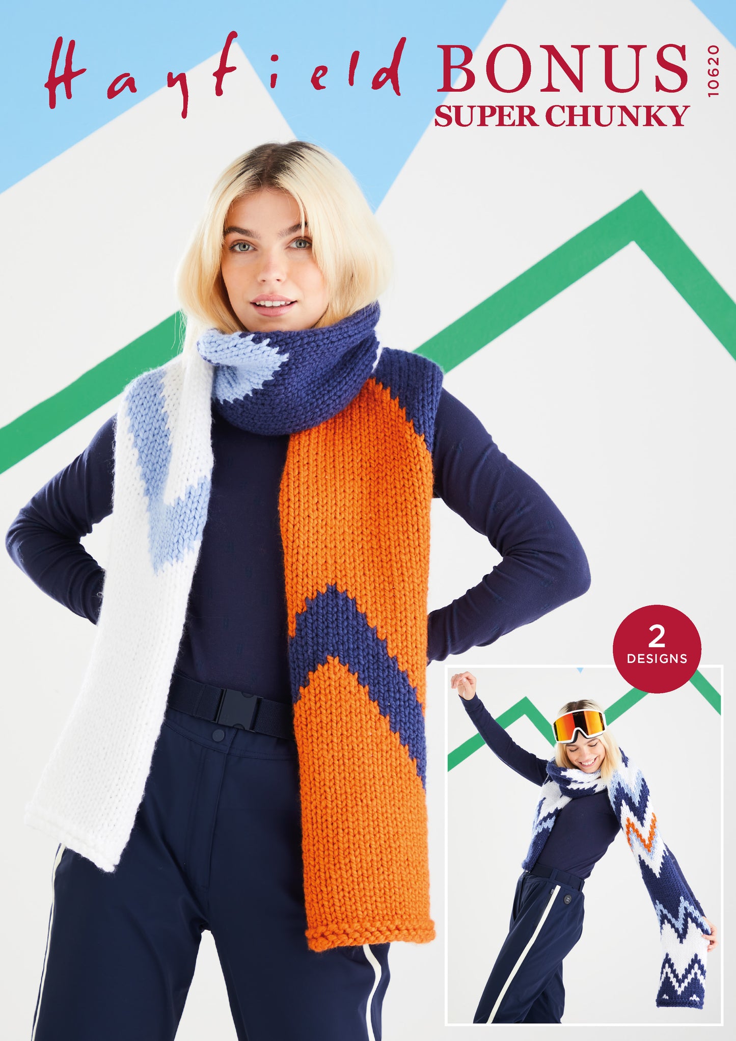 Sirdar Pattern 10620 - F032 Snowy Peak scarves - Product image