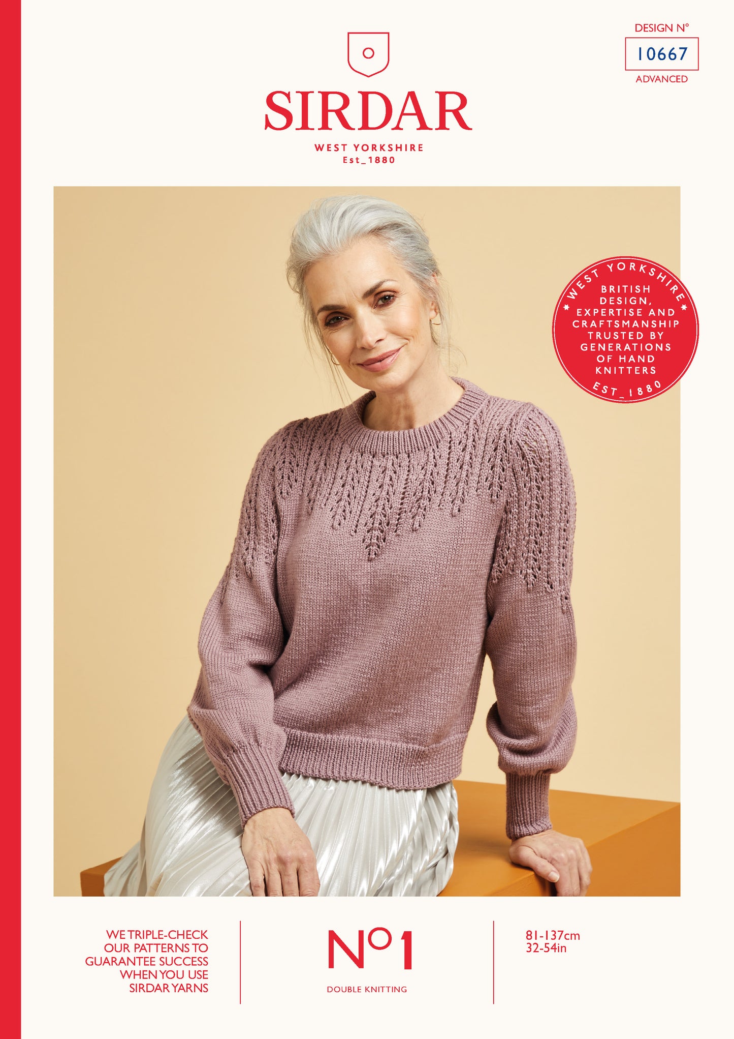 Sirdar Pattern 10667 - F047 Lace Yoke Sweater - Product image