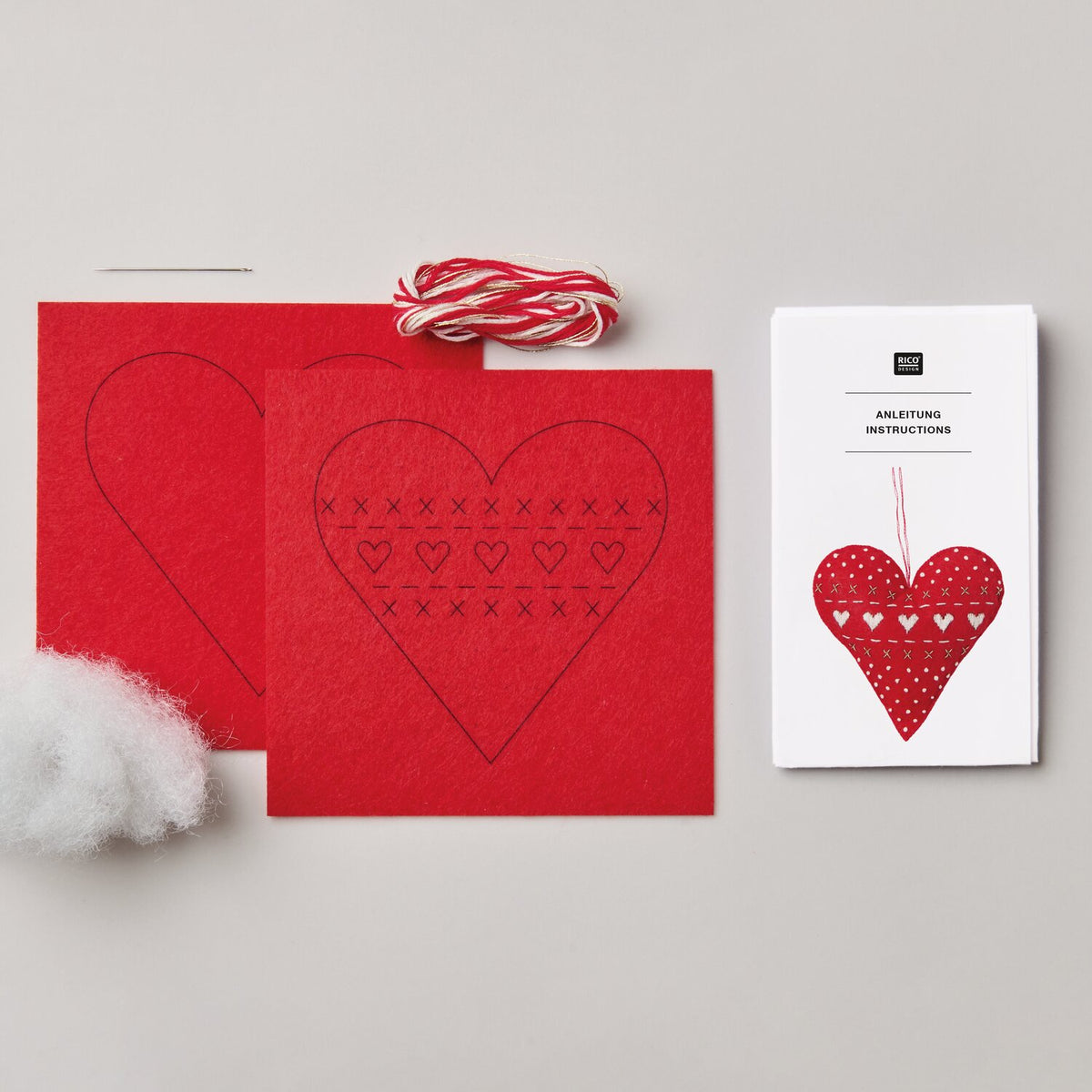 Rico Embroidery Kit - Felt Pendant - Heart
