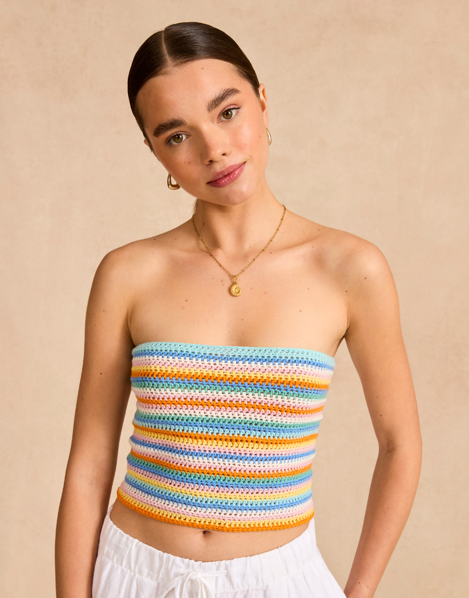 F137 Lace Me Up tube Top