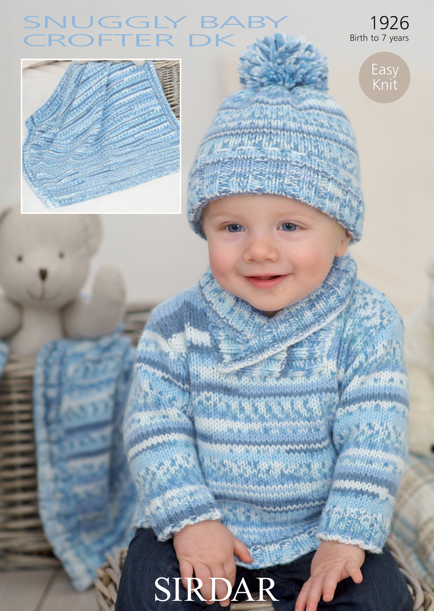 Sirdar Pattern 1926 - Sweater, hat & blanket-Sirdar snuggly baby crofter DK - Product image