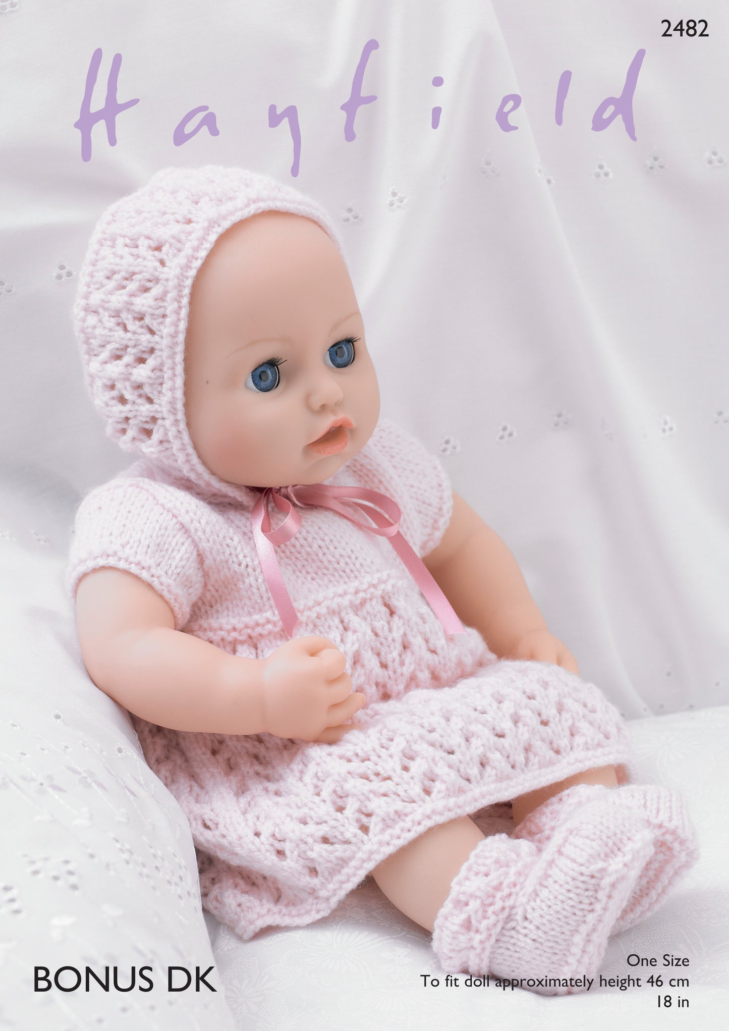 Sirdar Pattern 2482 - Baby dolls Dress, bonnet, booties & pants. Bonus DK - Product image