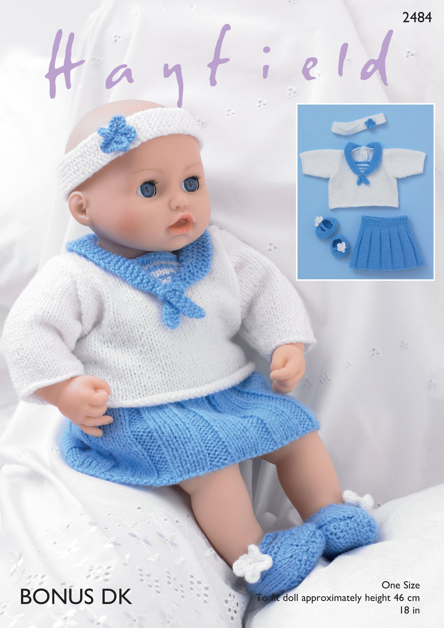 Sirdar Pattern 2484 - Baby dolls sailor top, skirt, pants shoes & headband-Bonus DK - Product image