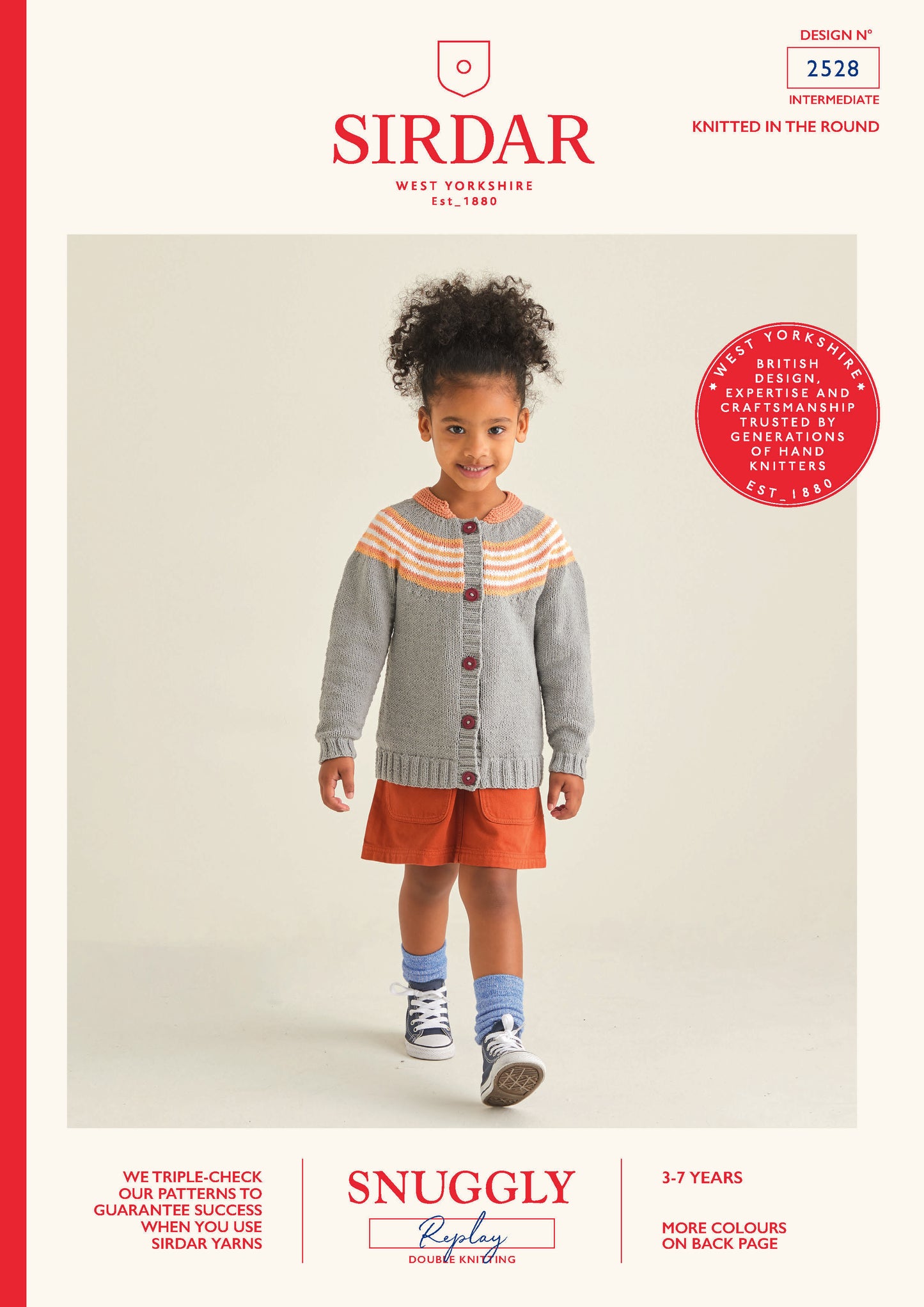Sirdar Pattern 2528 - Kids striped cardigan-Snuggly replay DK - Product image