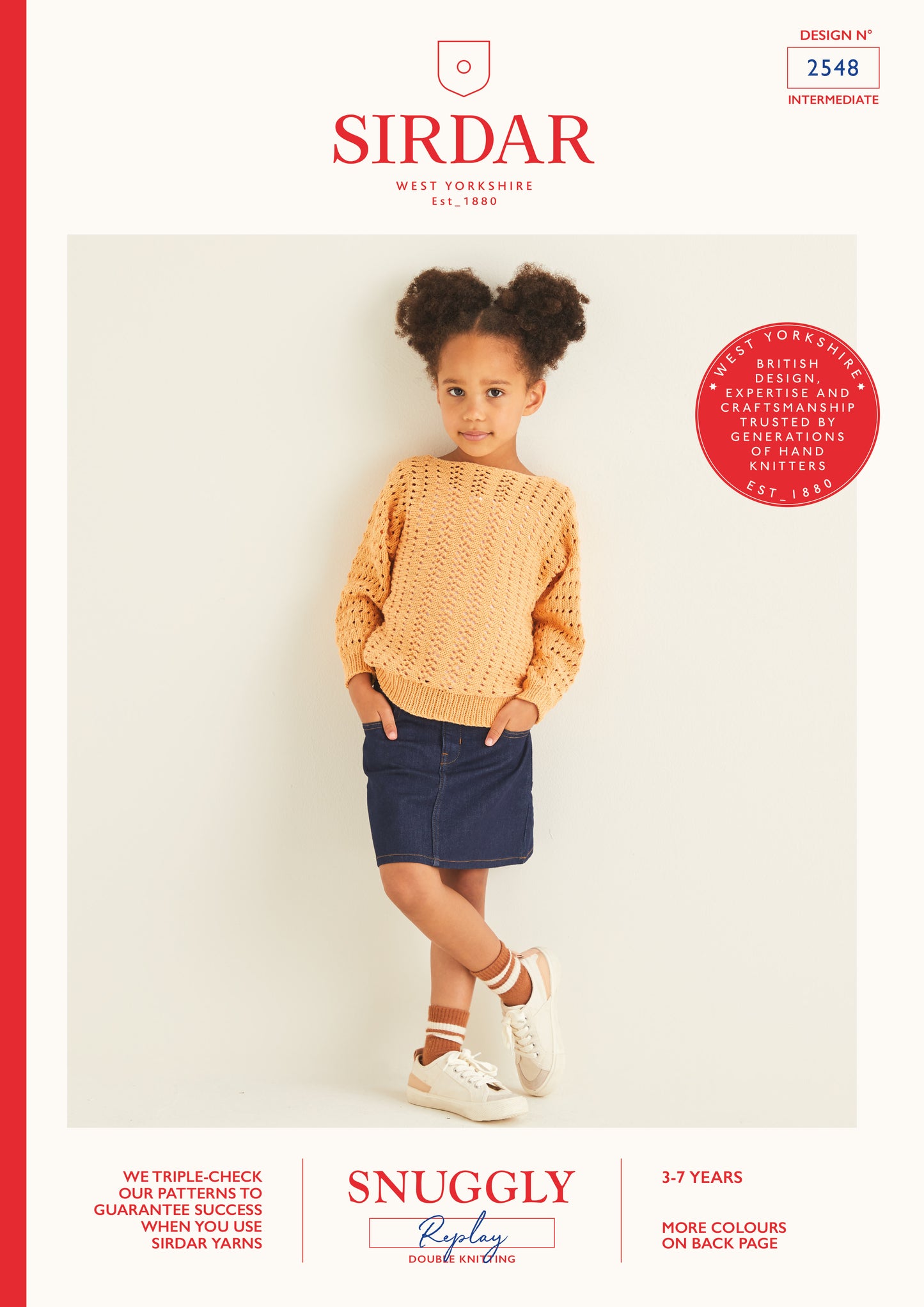 Sirdar Pattern 2548 - Kids lacy batwing sweater-Snuggly replay DK - Product image