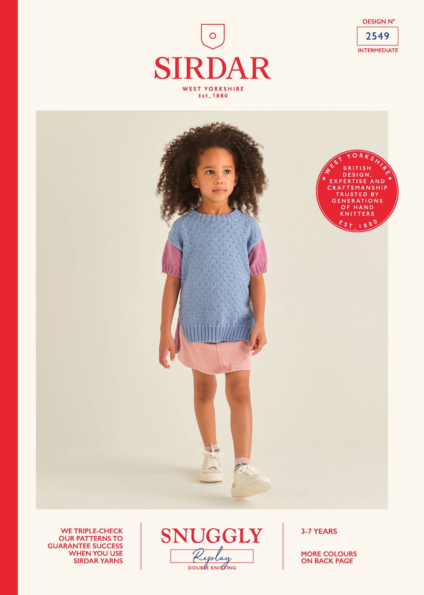 Sirdar Pattern 2549 - Kids short sleeve sweater-Snuggly replay DK - Product image