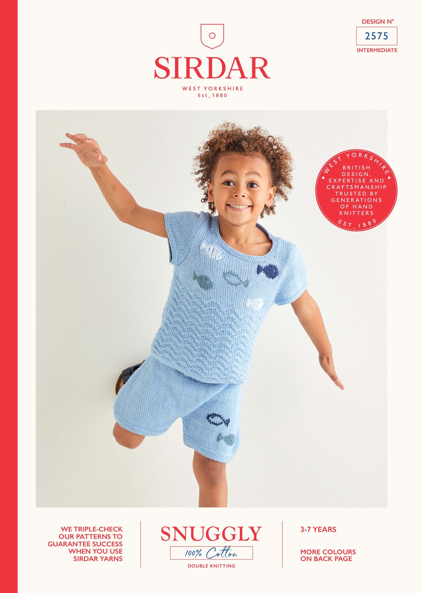 Sirdar Pattern 2575 - Under the sea top & shorts-Snuggly 100% cotton - Product image