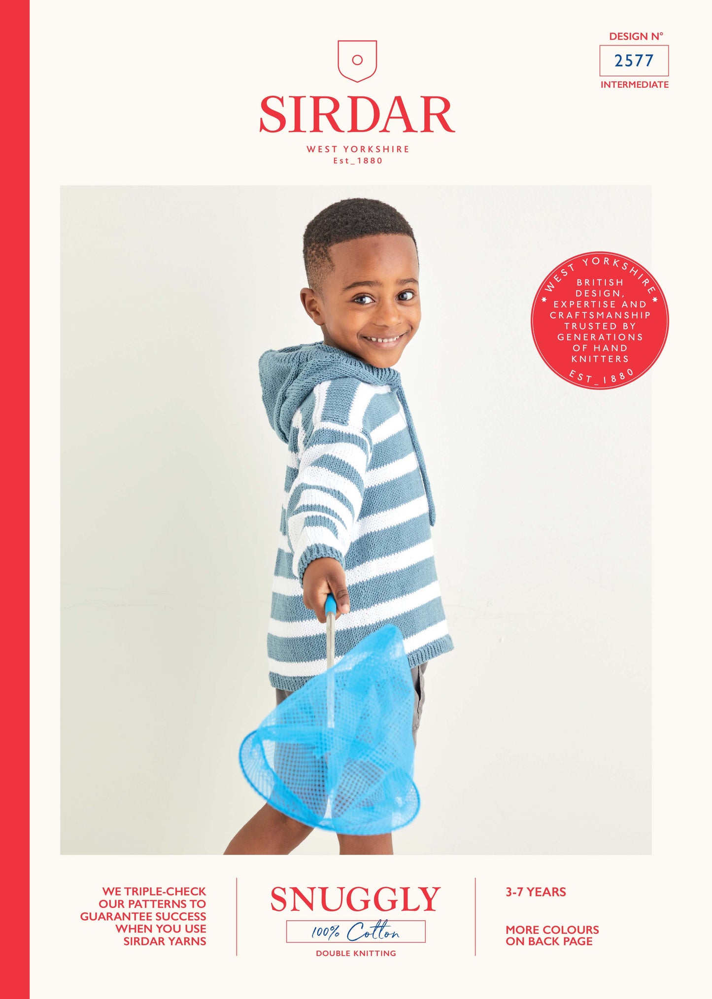Sirdar Pattern 2577 - Deck chair striped hoodie-Snuggly 100% cotton - Product image