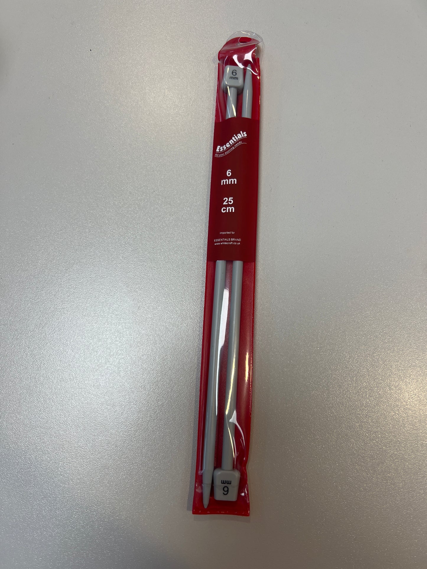 Essentials Whitecroft Aluminium Knitting Pin. 6mm