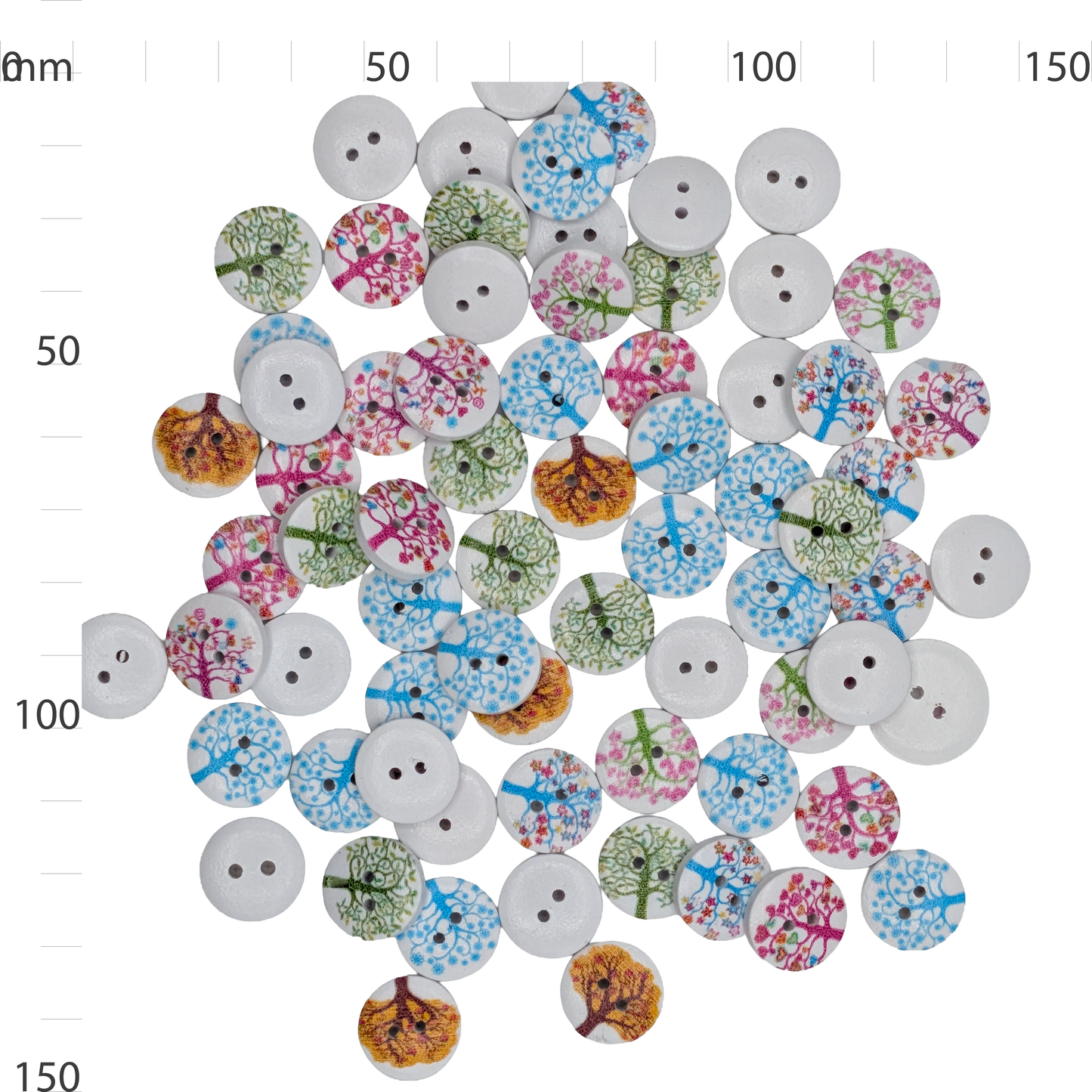 Wooden Tree Print Button