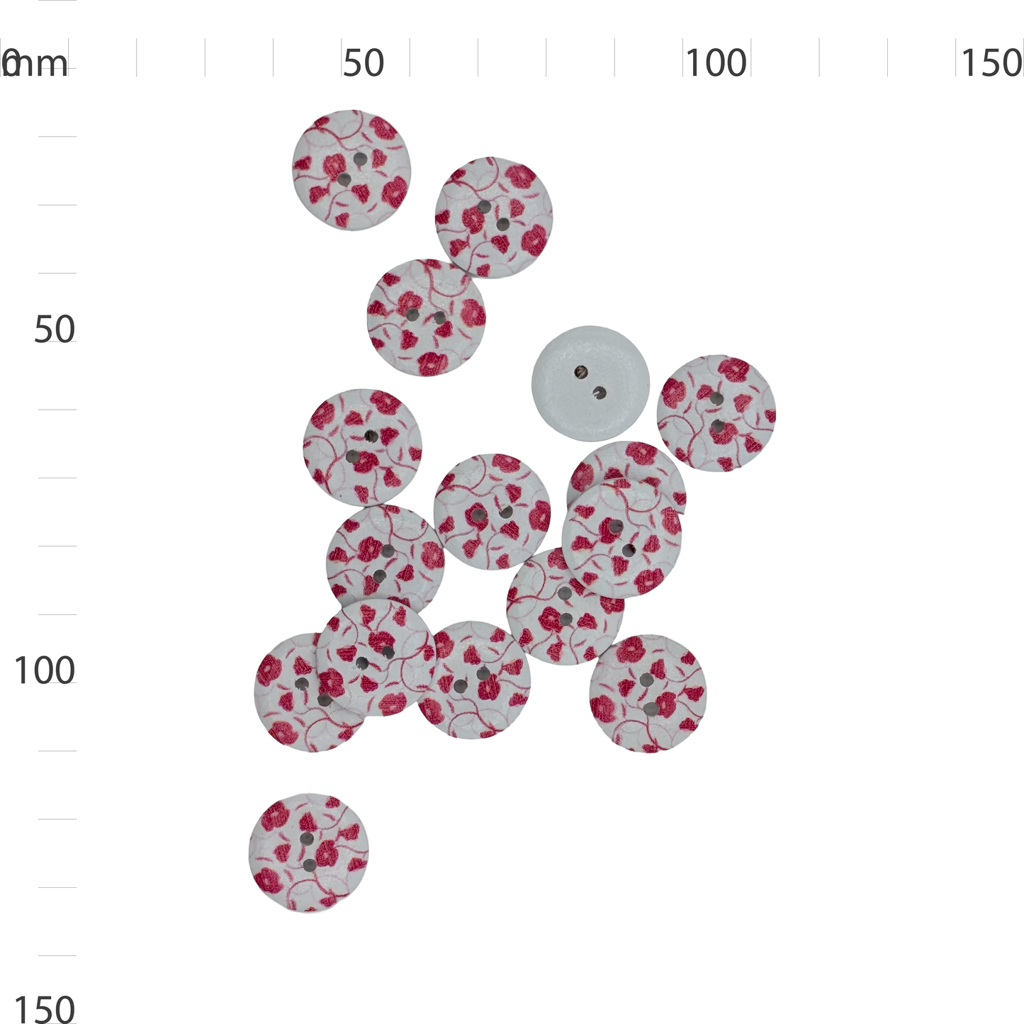 Wooden Red Poppy Button