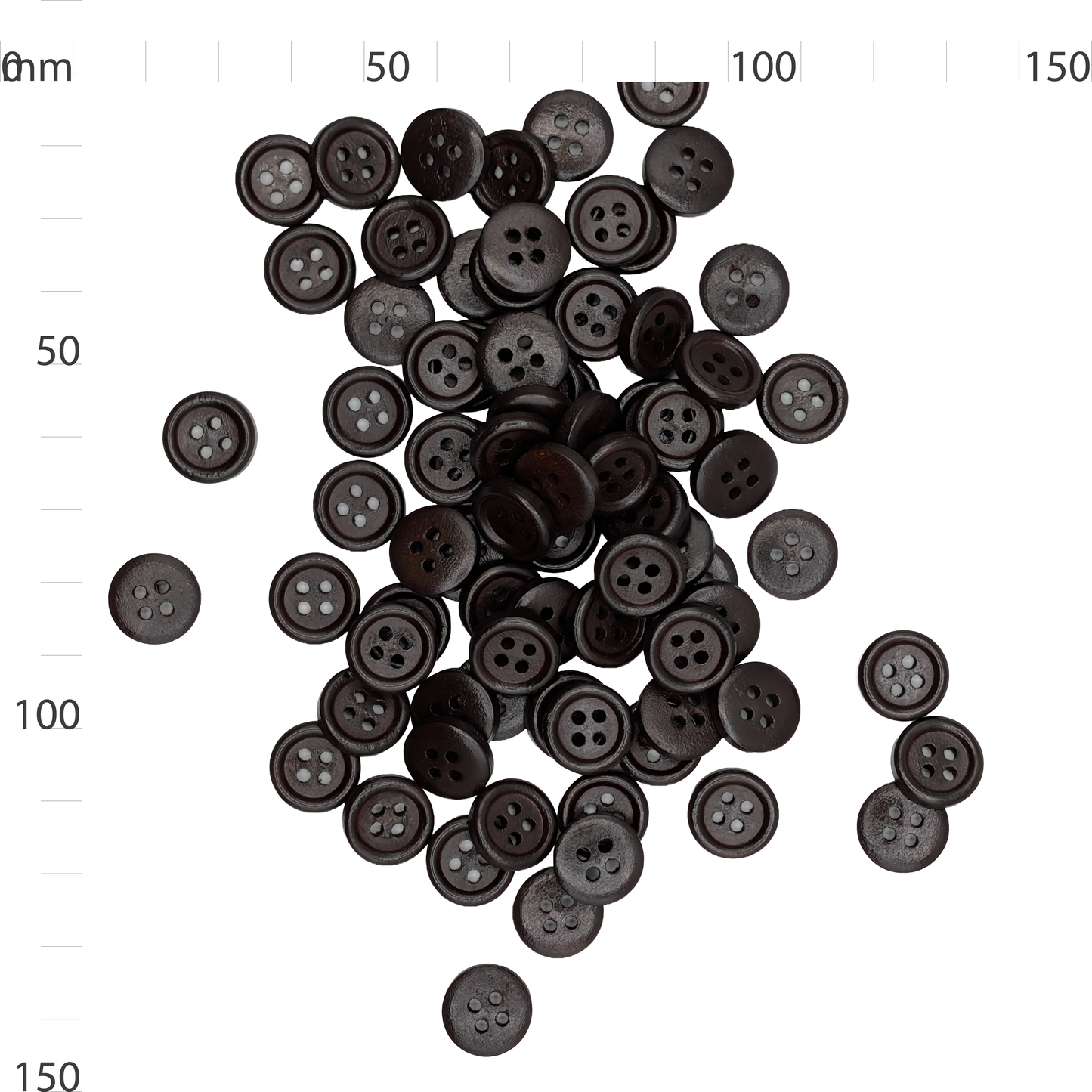 Wooden Black Brown Button