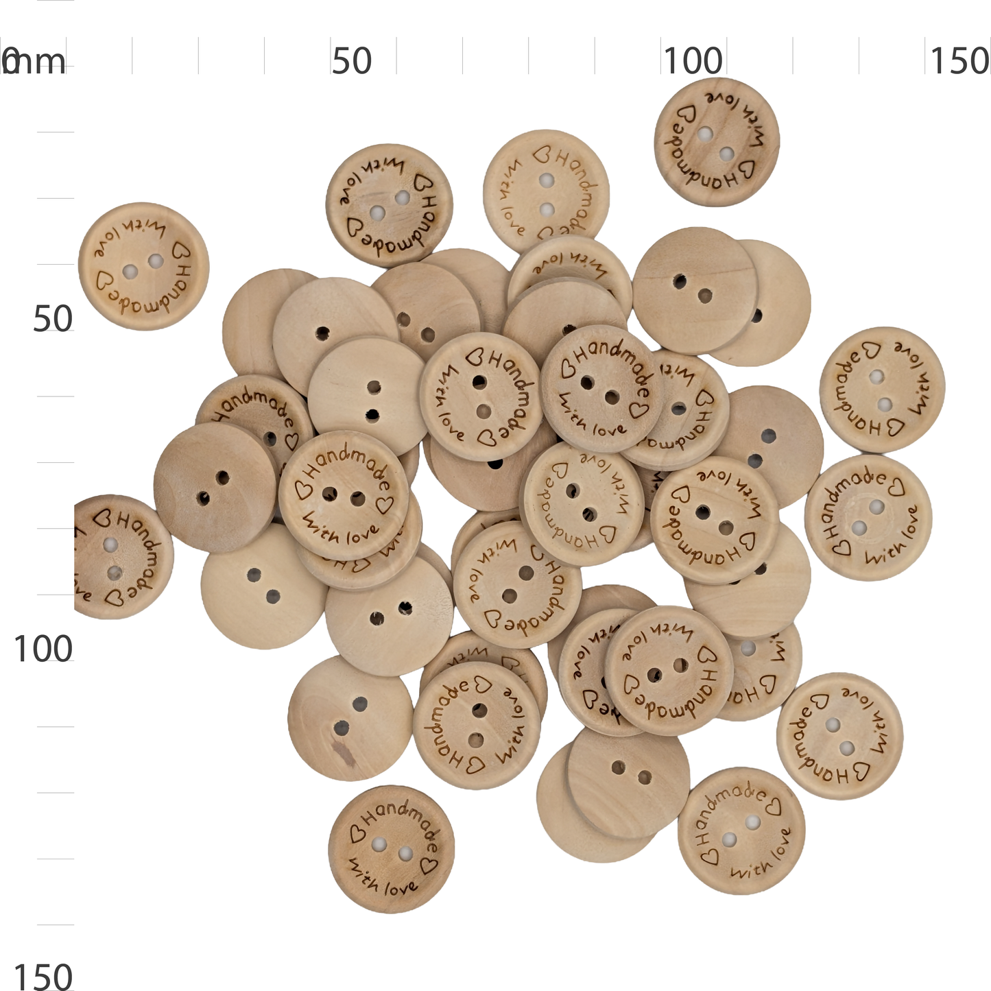 Wooden Handmade With Love Button