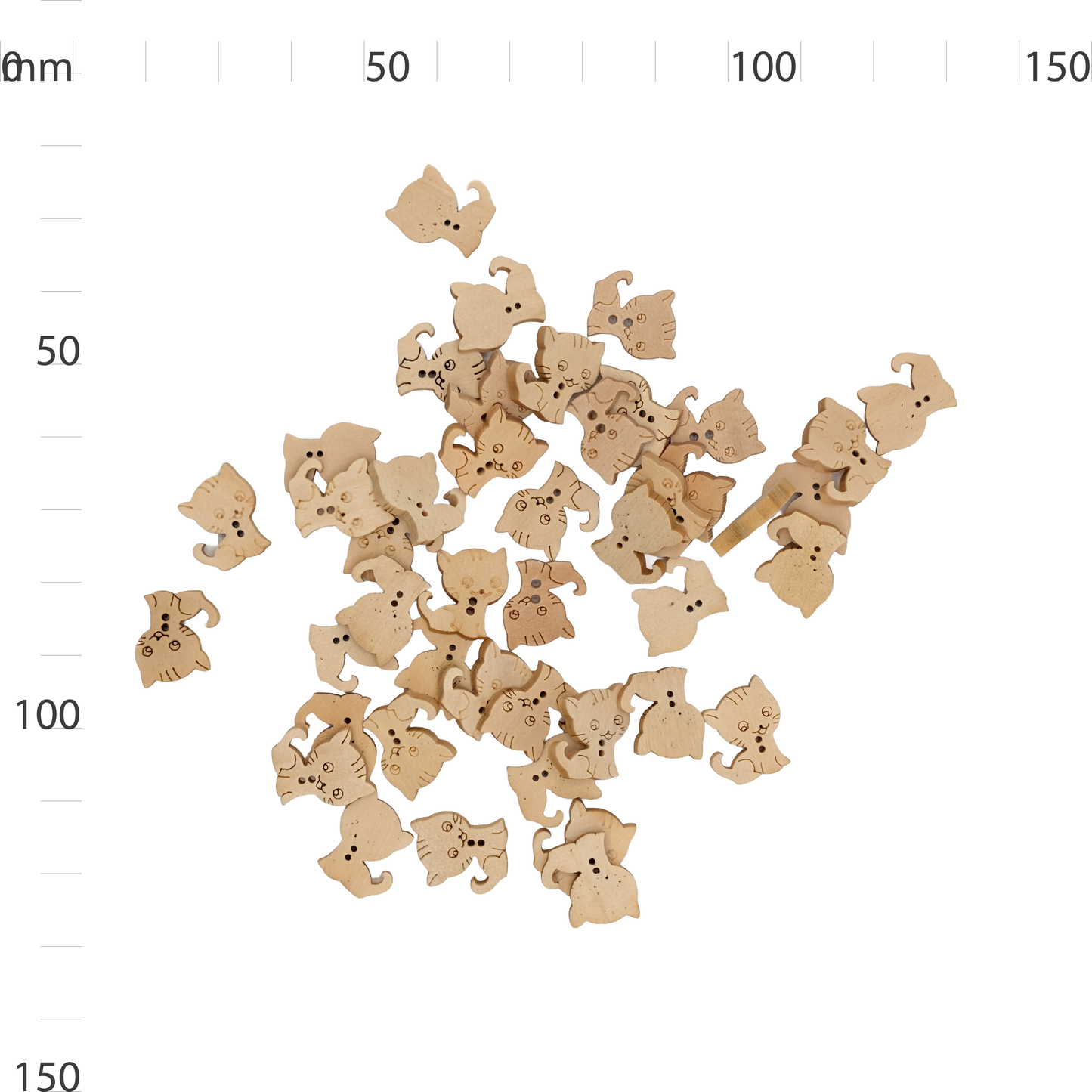 Wooden Kitten Button