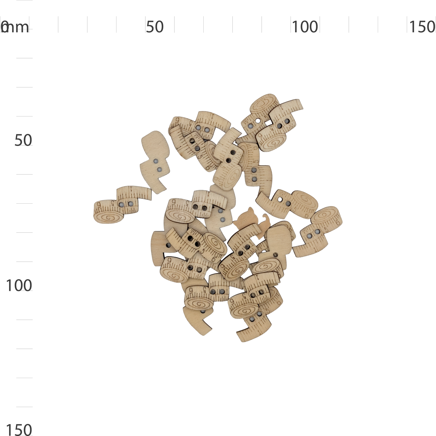 Wooden Tape Measure Button