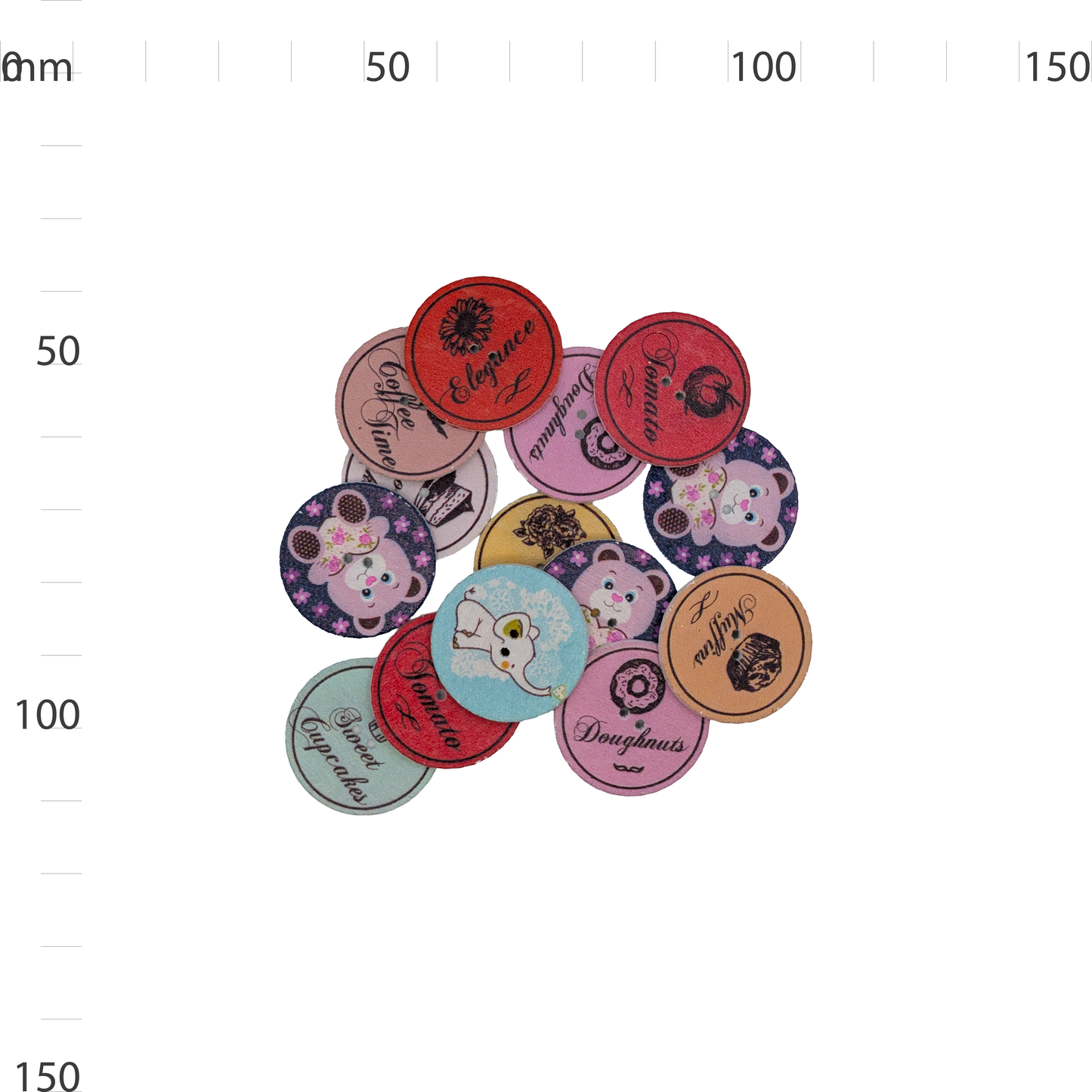 Wooden Cupcake Print Button