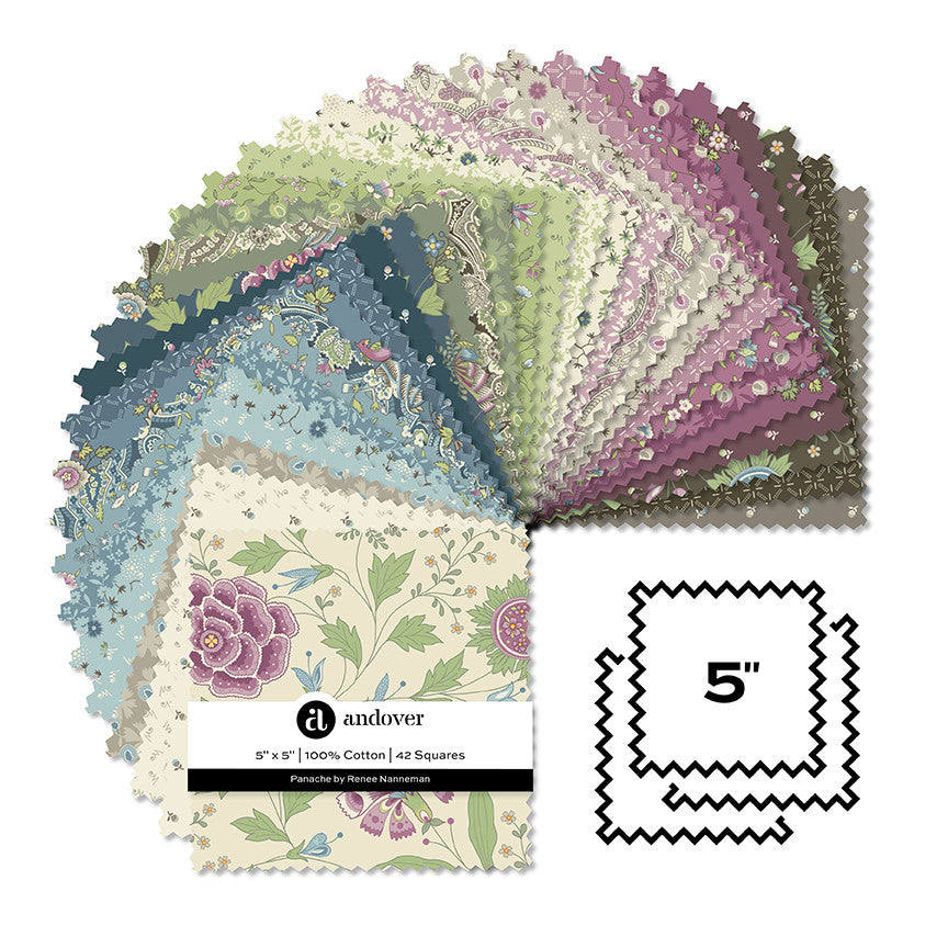Andover Fabrics Panache - 5 Inch Charm Pack (42 Cuts)