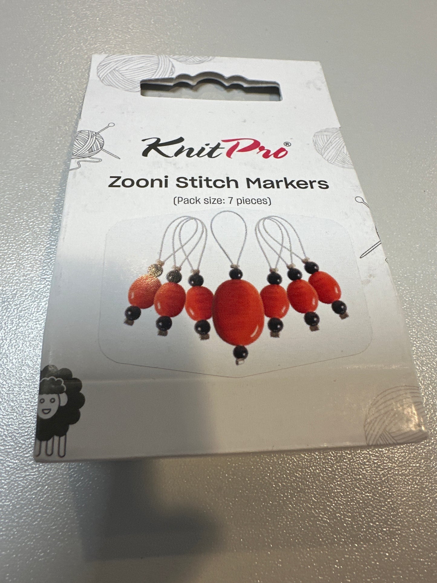 KnitPro Zooni Stitch Markers. Tangerine
