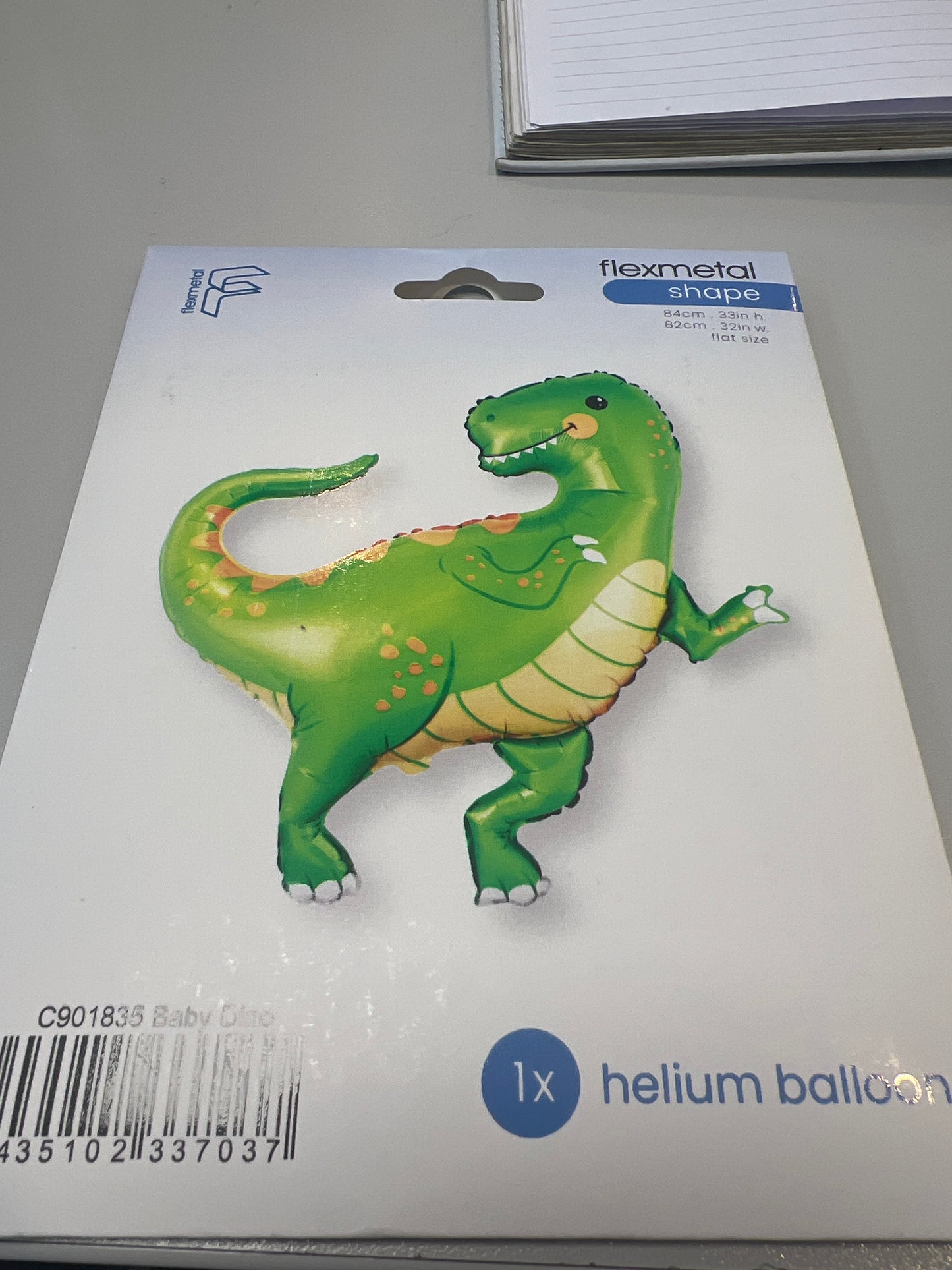 Helium baby dino balloon