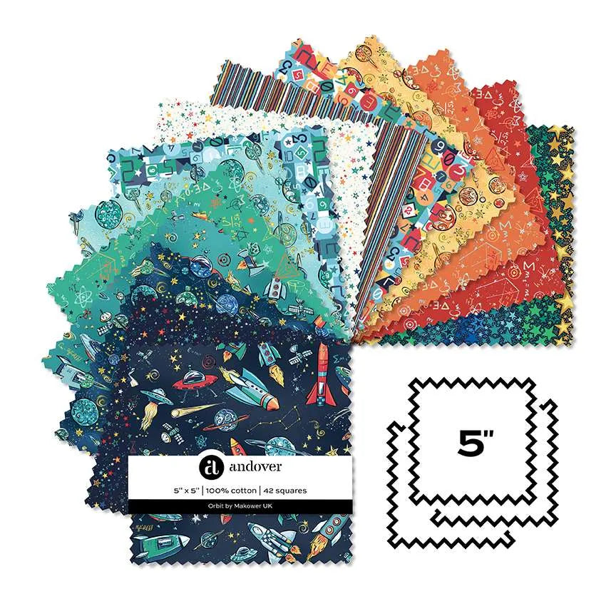 Makower UK Orbit - 5" Charm Pack (42 Squares)