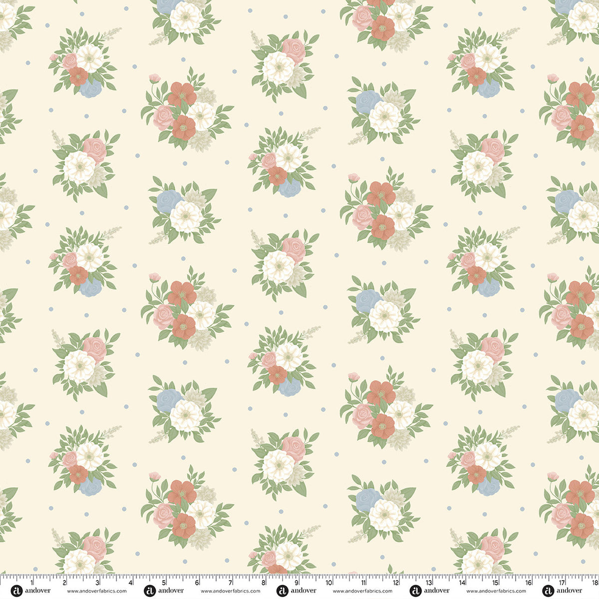 Andover Fabrics Backroad Blooms - Faded Corsage Pressed Linen