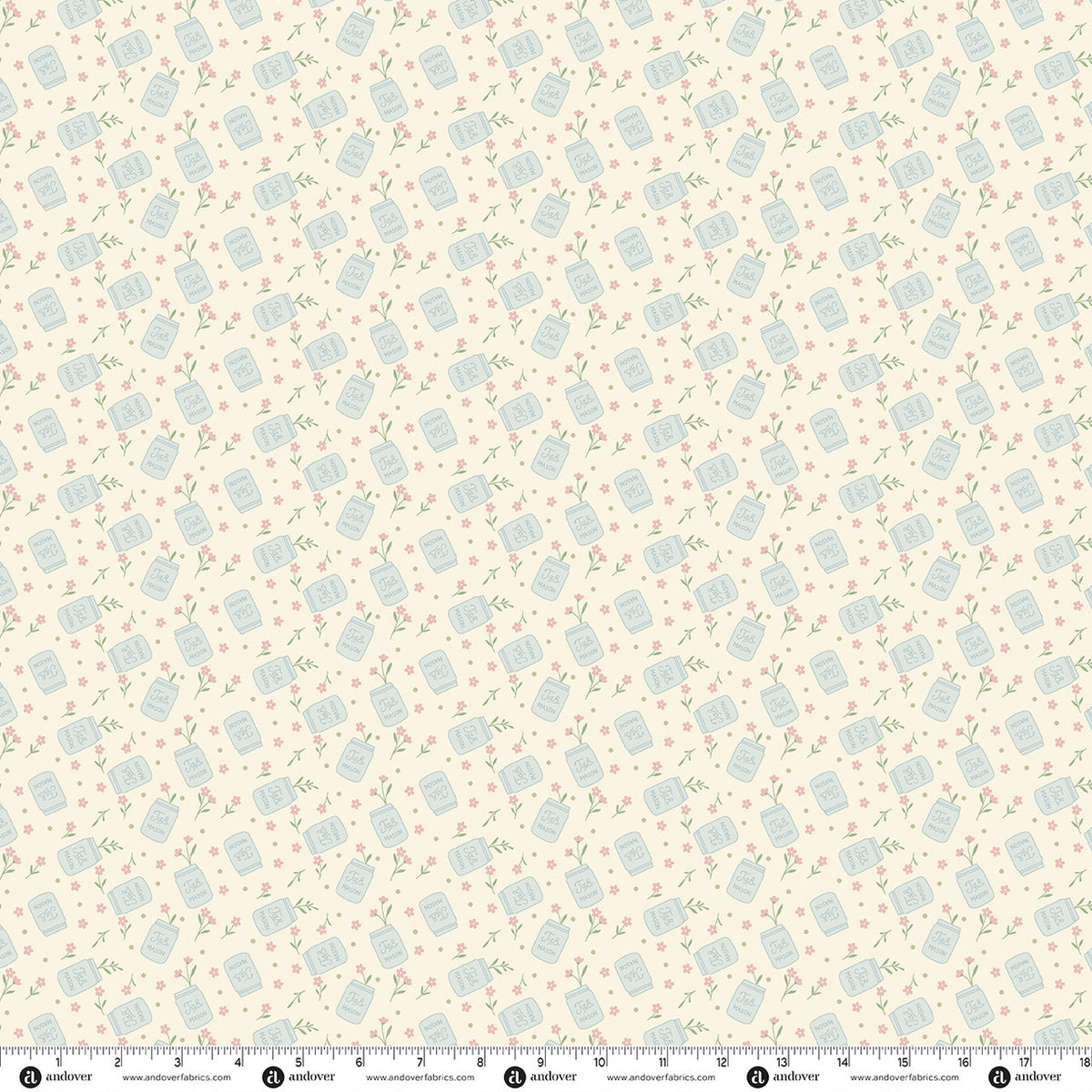 Andover Fabrics Backroad Blooms - Canning Day Buttercream