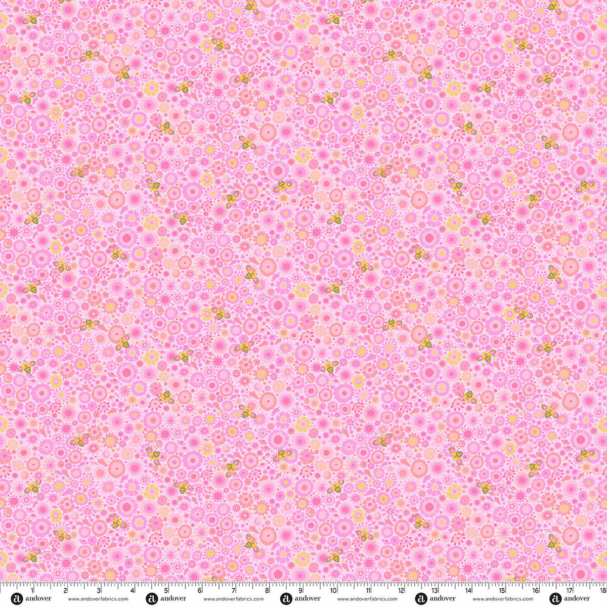 Andover Fabrics Menagerie - Bee Lighter Peony