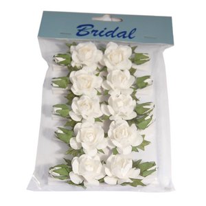 Occasions Pegs Rose Spray 3.2cm Pack of 10 White