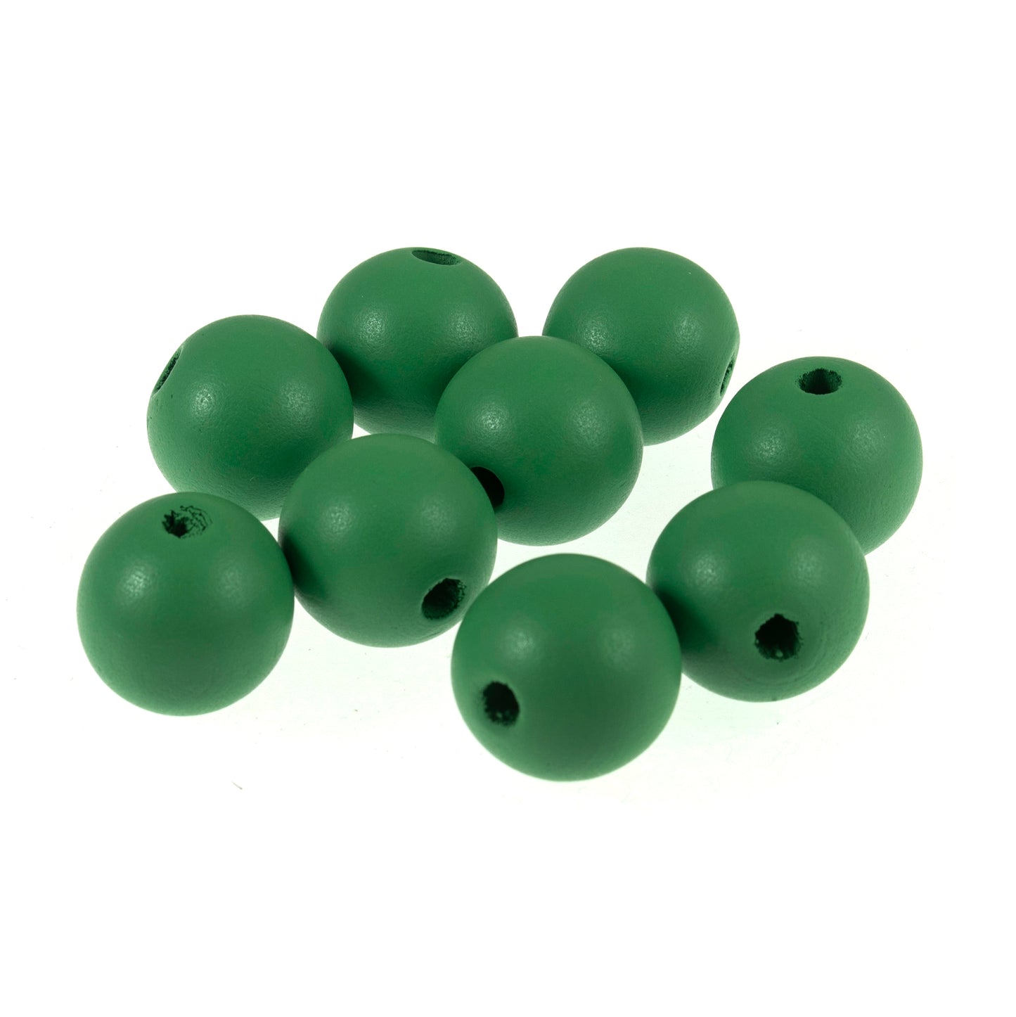 Trimits Beads Craft Wooden Round 2.5cm Green 9 Pieces