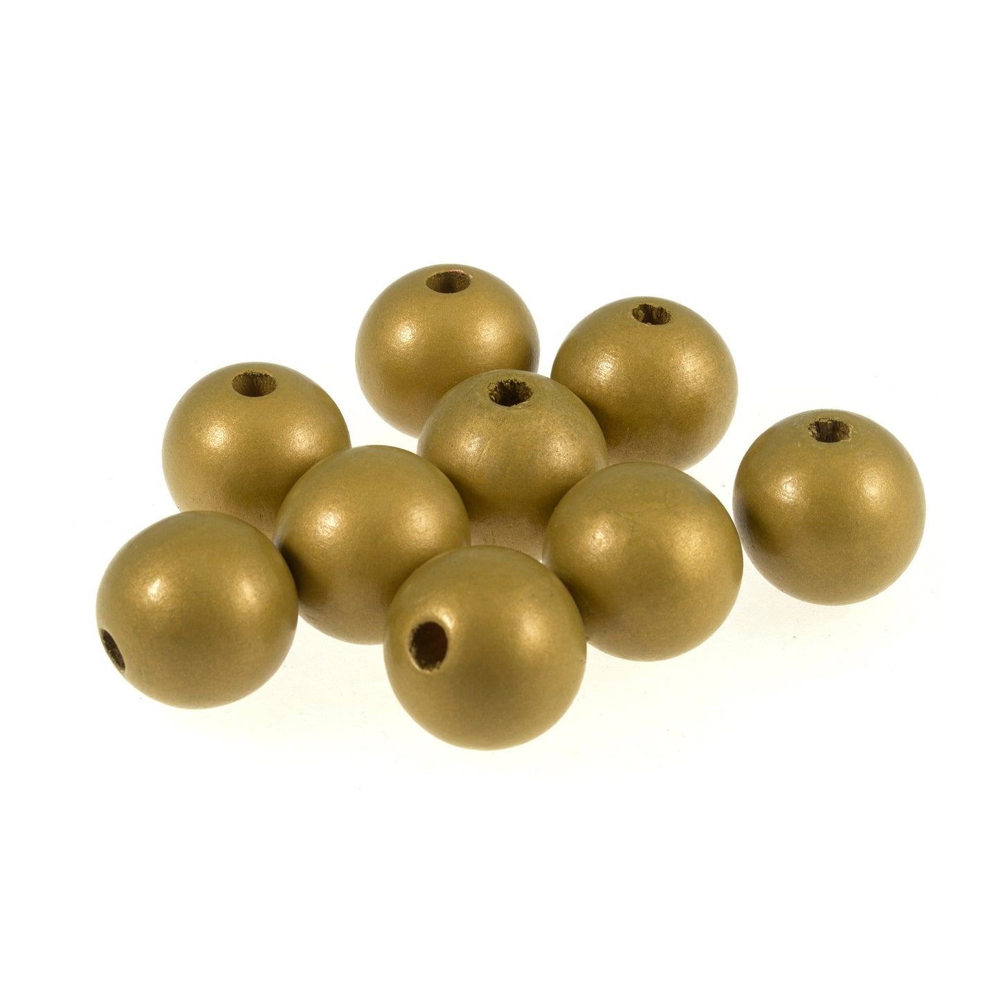 Trimits Beads Craft Wooden Round 2.5cm Gold 9 Pieces