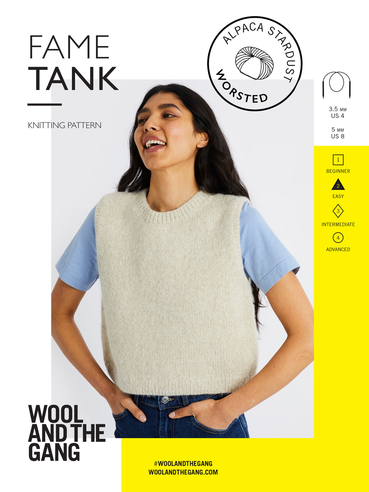Wool and the Gang Fame Tank Knitting Pattern