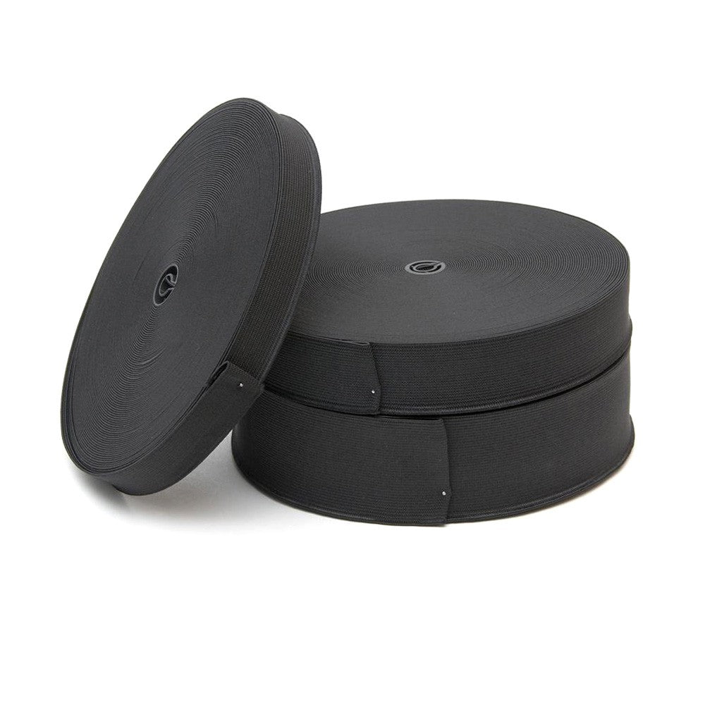 Jay-Trim Black Woven Elastic 50mm - Per Metre