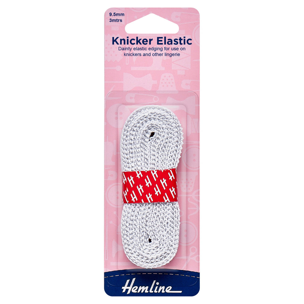 Hemline Knicker Elastic 9.5mm White (3m)