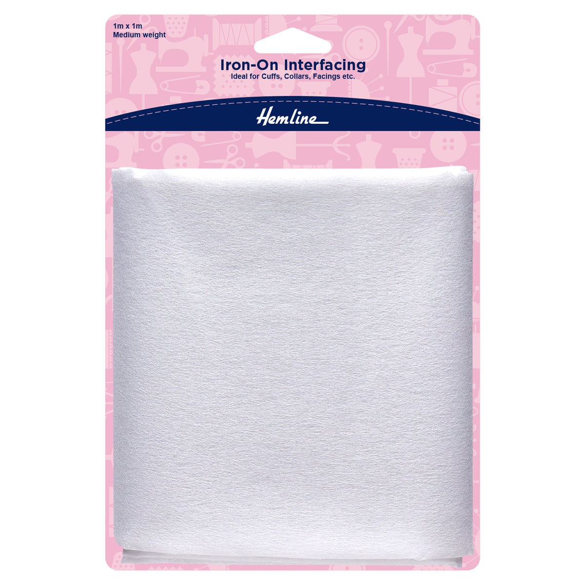 Hemline Iron-On Interfacing Medium Weight White 1m x 1m