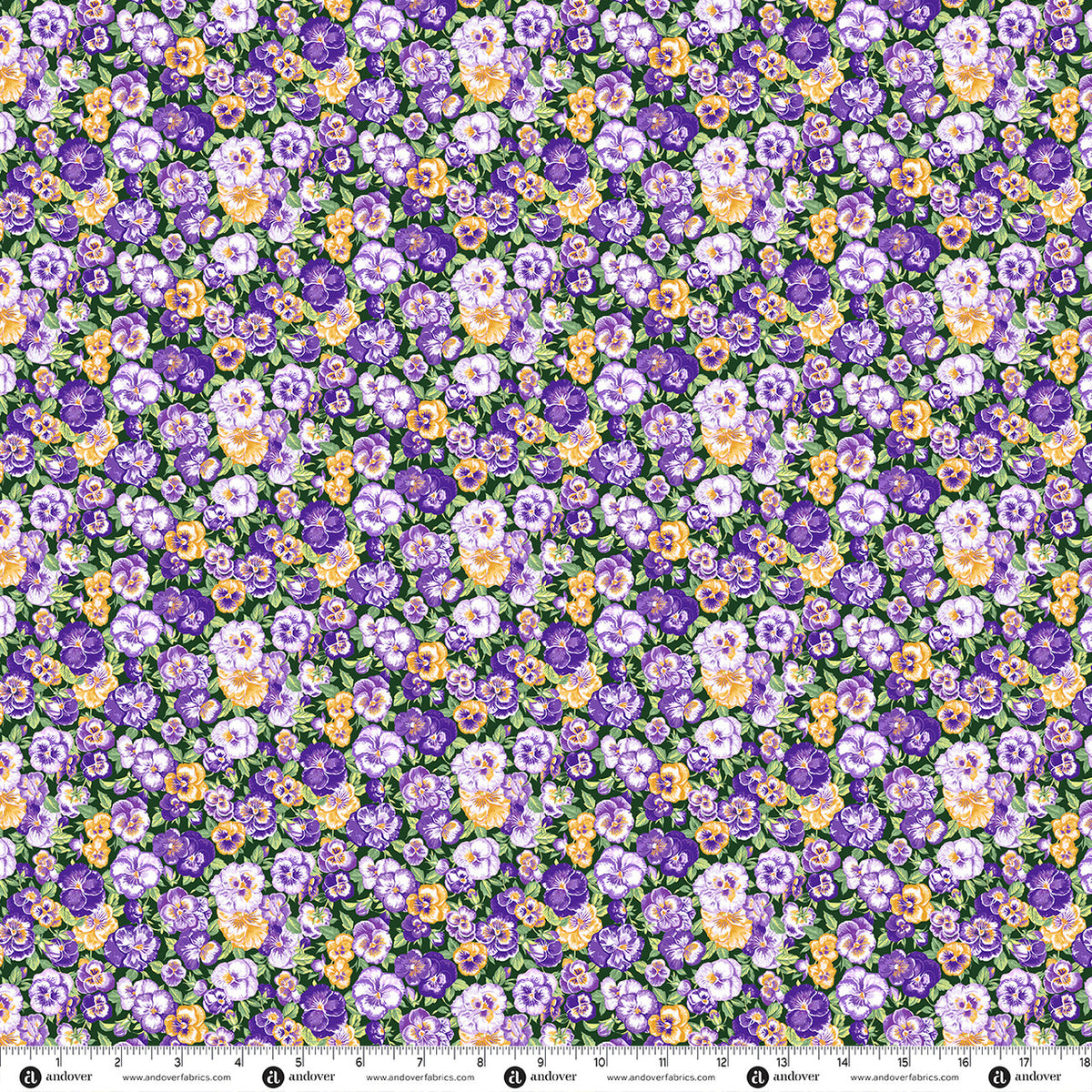 Makower UK Countryside Classics - Pansy Green