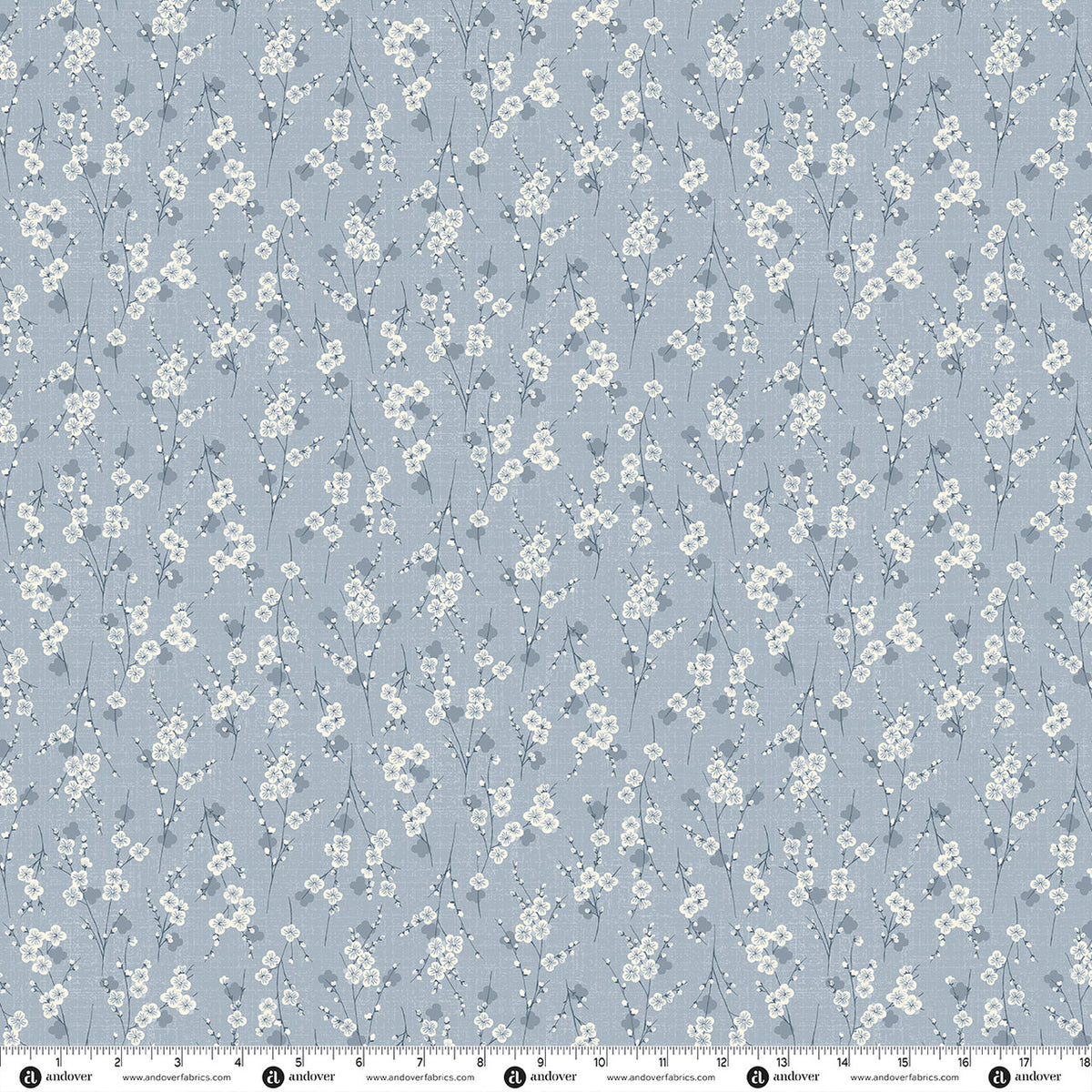 Makower UK Indigo - Blossom Light Blue