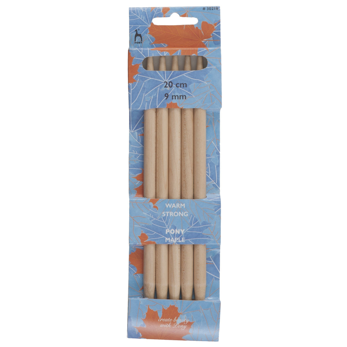 Pony Maple Knitting Pins Double-Ended Set of 5 20cm x 9.00mm