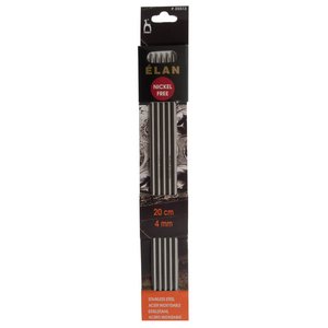 Pony Knitting Pins Double-Ended Set of 5 Elan Stainless Steel 20cm x 4.00mm