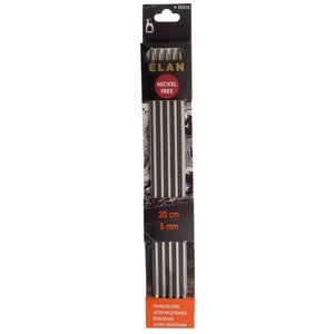Pony Knitting Pins Double-Ended Set of 5 Elan Stainless Steel 20cm x 5.00mm