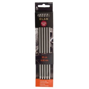 Pony Knitting Pins Double-Ended Set of 5 Elan Stainless Steel 20cm x 6.50mm