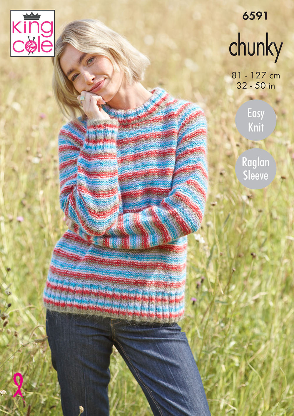 King Cole Pattern 6591 - Cardigan and Sweater in Flair Solo Chunky