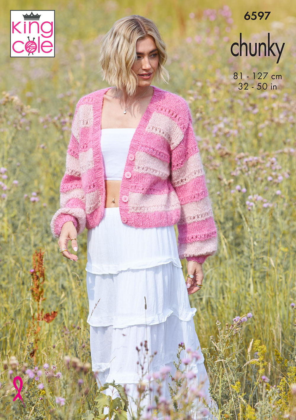 King Cole Pattern 6597 - Sweater and Cardigan in Flair Solo Chunky
